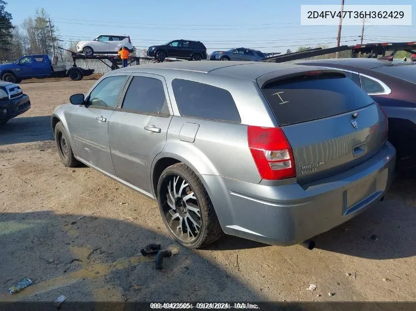 2006 Dodge Magnum VIN: 2D4FV47T36H362429 Lot: 40423505