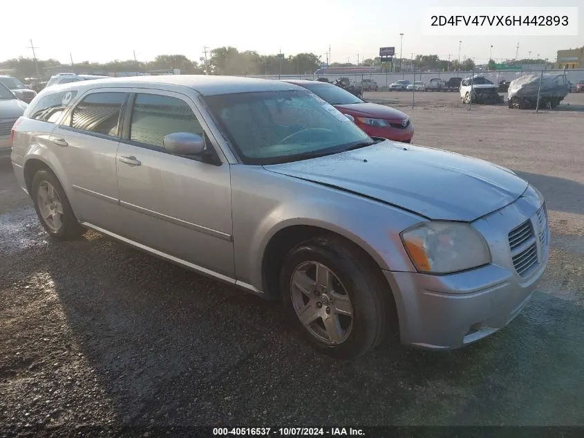 2006 Dodge Magnum VIN: 2D4FV47VX6H442893 Lot: 40516537