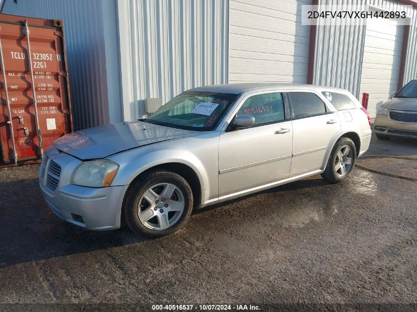 2006 Dodge Magnum VIN: 2D4FV47VX6H442893 Lot: 40516537