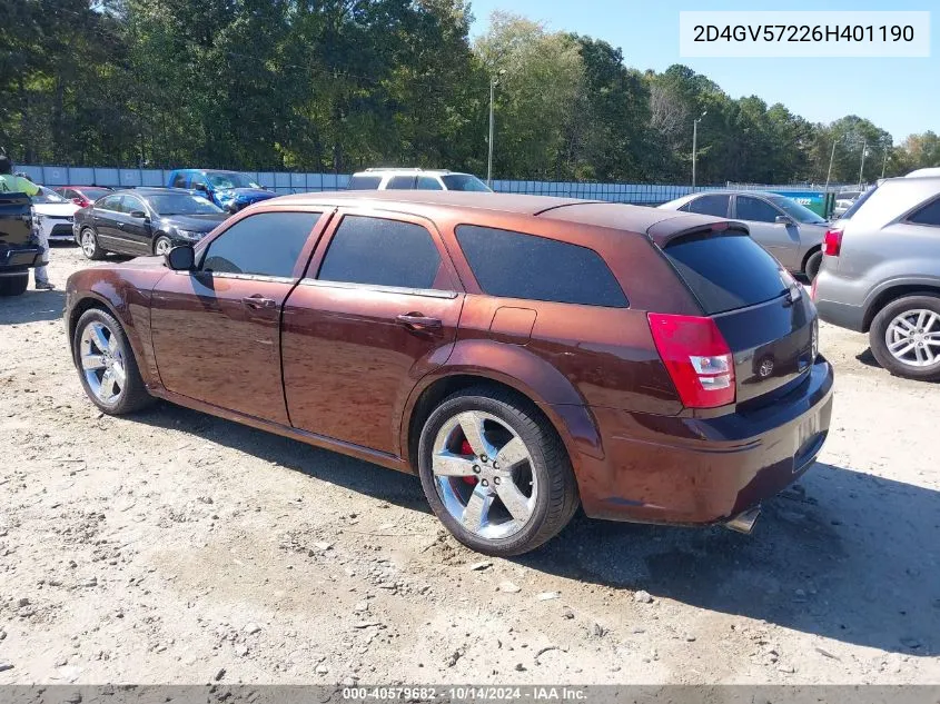 2006 Dodge Magnum Rt VIN: 2D4GV57226H401190 Lot: 40579682