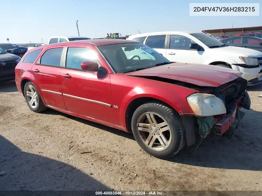 2006 Dodge Magnum Sxt VIN: 2D4FV47V36H283215 Lot: 40583546