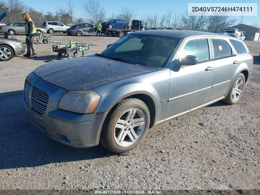 2006 Dodge Magnum Rt VIN: 2D4GV57246H474111 Lot: 40721530