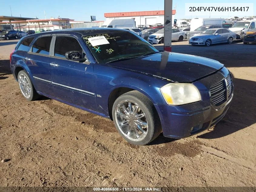 2006 Dodge Magnum VIN: 2D4FV47V66H154417 Lot: 40866508