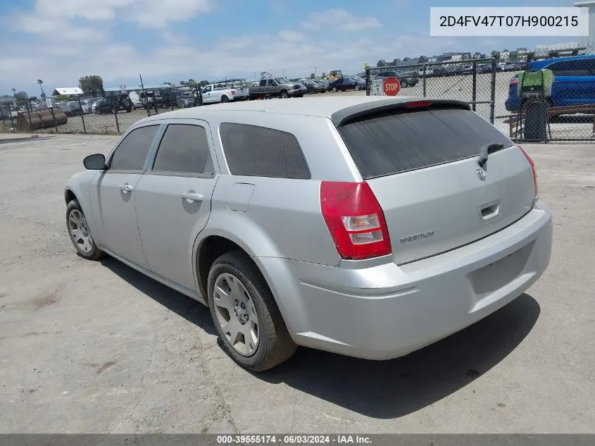 2007 Dodge Magnum VIN: 2D4FV47T07H900215 Lot: 39555174