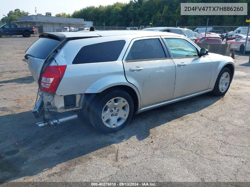 2007 Dodge Magnum VIN: 2D4FV47TX7H886260 Lot: 40276010