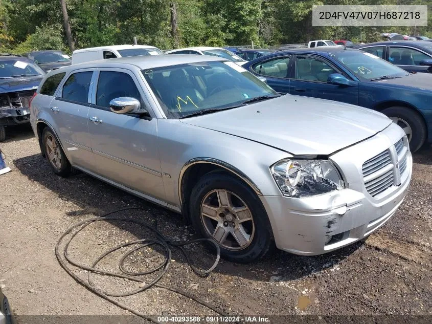 2007 Dodge Magnum VIN: 2D4FV47V07H687218 Lot: 40293568