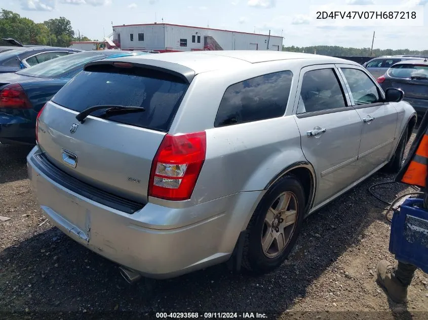 2007 Dodge Magnum VIN: 2D4FV47V07H687218 Lot: 40293568