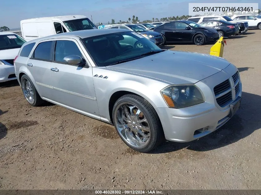 2007 Dodge Magnum VIN: 2D4FV47T07H643461 Lot: 40328302