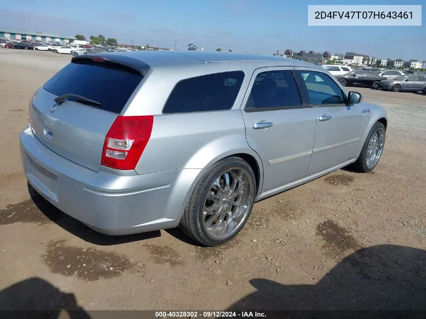 2007 Dodge Magnum VIN: 2D4FV47T07H643461 Lot: 40328302