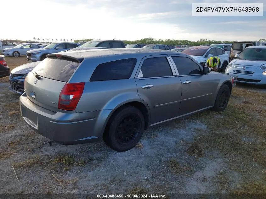 2007 Dodge Magnum VIN: 2D4FV47VX7H643968 Lot: 40483455