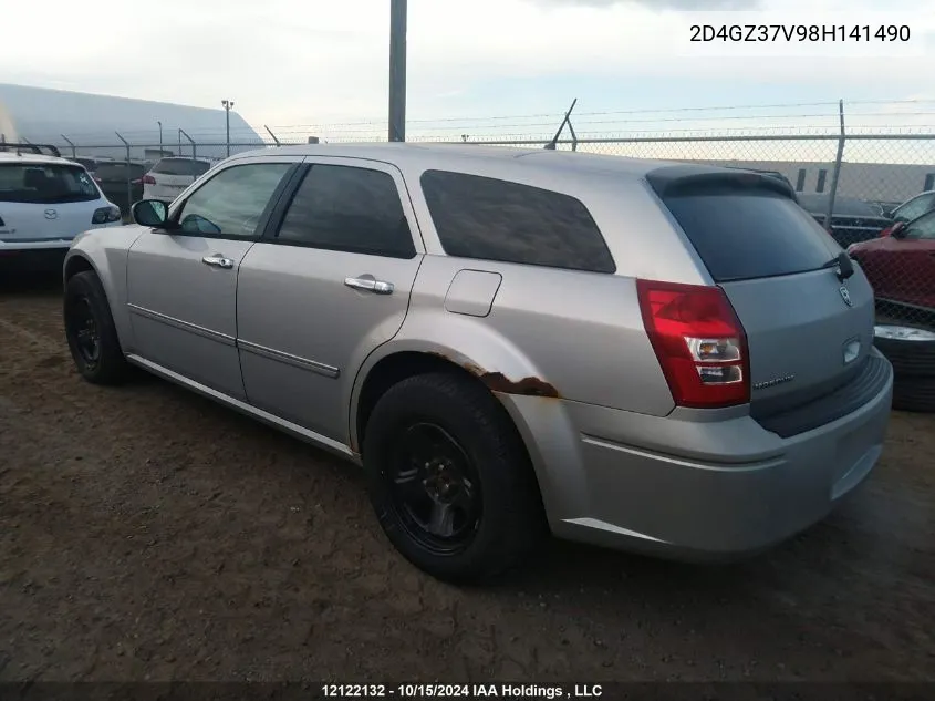 2008 Dodge Magnum Sxt VIN: 2D4GZ37V98H141490 Lot: 12122132