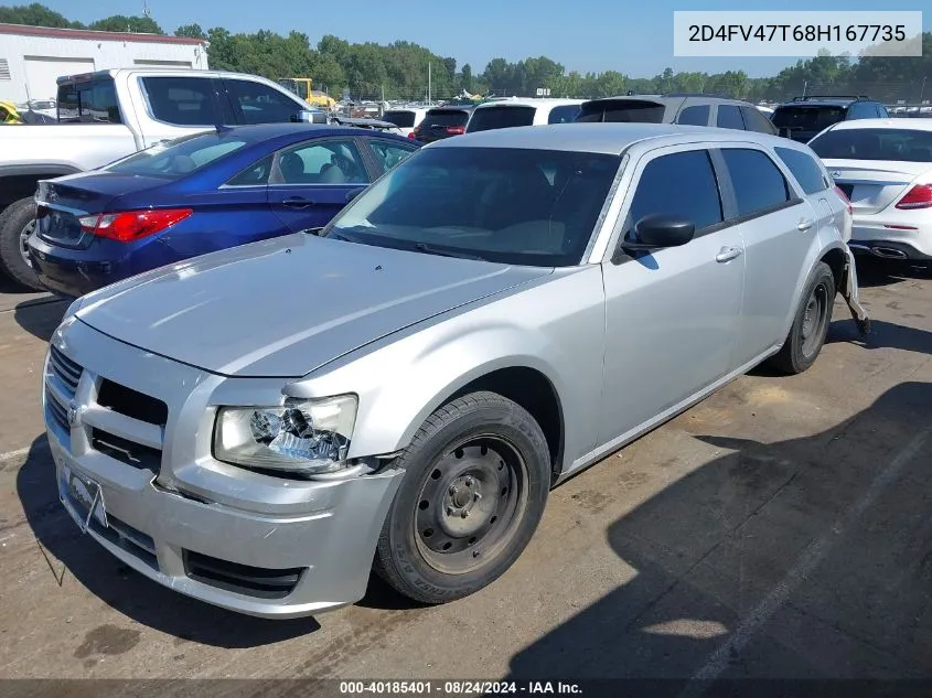 2008 Dodge Magnum VIN: 2D4FV47T68H167735 Lot: 40185401