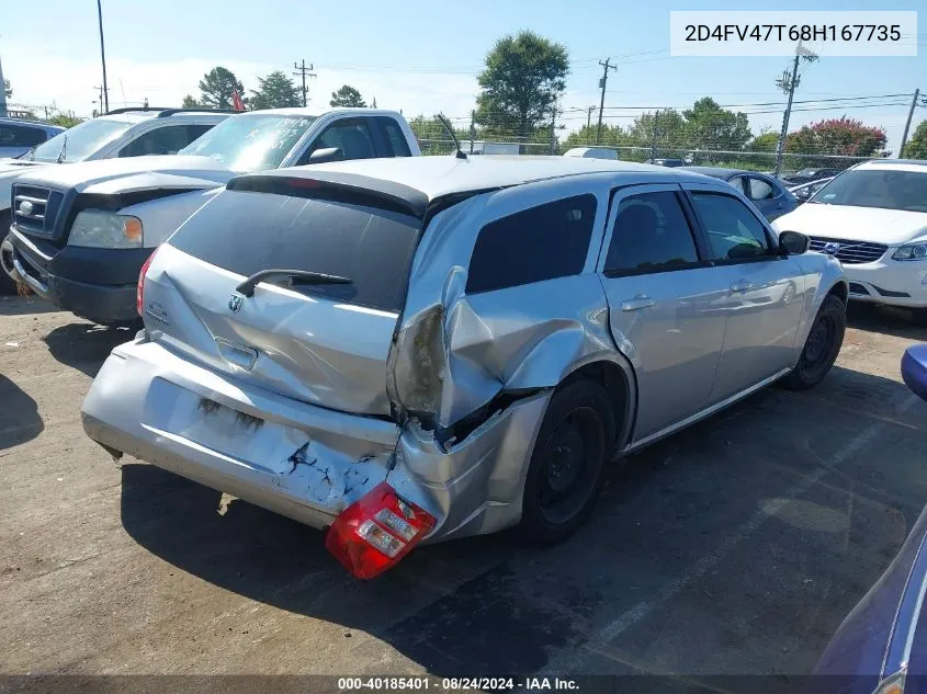 2008 Dodge Magnum VIN: 2D4FV47T68H167735 Lot: 40185401