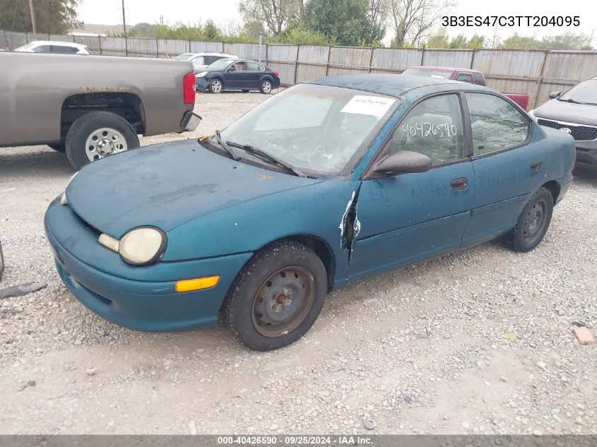 1996 Dodge Neon Highline VIN: 3B3ES47C3TT204095 Lot: 40426590