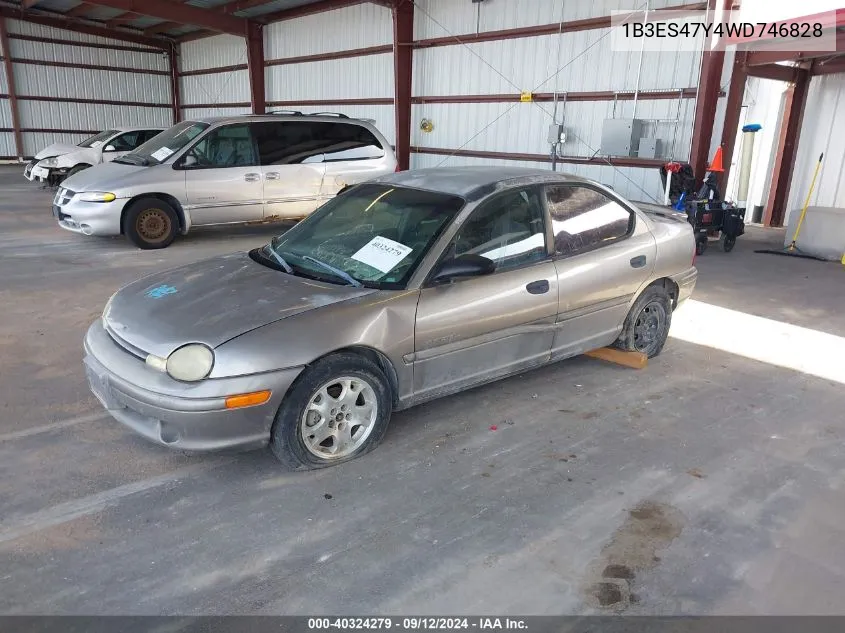 1998 Dodge Neon Competition/Highline VIN: 1B3ES47Y4WD746828 Lot: 40324279