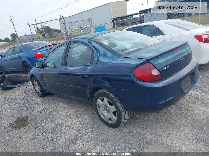 2000 Dodge Neon Highline VIN: 1B3ES46C9YD733811 Lot: 40100604