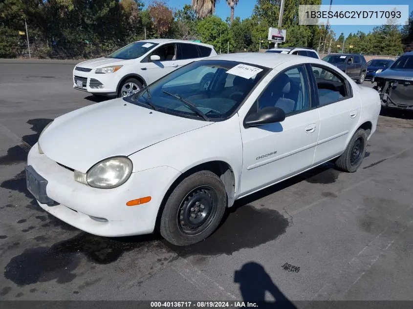 2000 Dodge Neon Highline VIN: 1B3ES46C2YD717093 Lot: 40136717