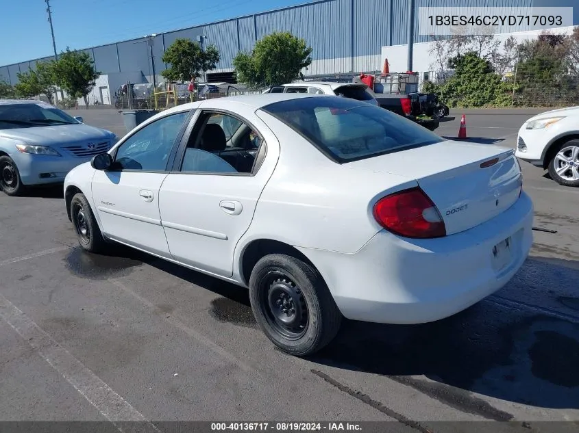 2000 Dodge Neon Highline VIN: 1B3ES46C2YD717093 Lot: 40136717