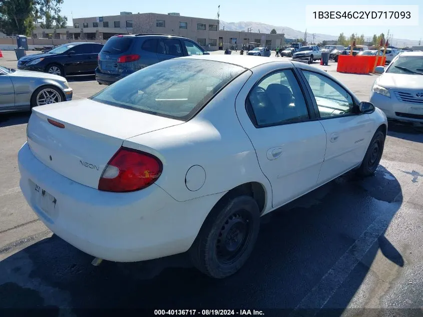 2000 Dodge Neon Highline VIN: 1B3ES46C2YD717093 Lot: 40136717