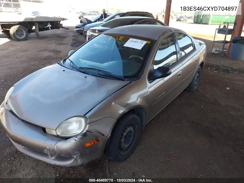 2000 Dodge Neon Highline VIN: 1B3ES46CXYD704897 Lot: 40489775