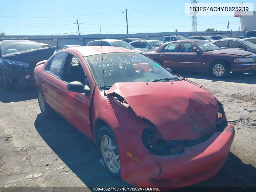 2000 Dodge Neon Highline VIN: 1B3ES46C4YD625239 Lot: 40627793