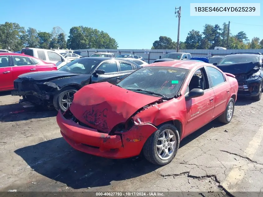 2000 Dodge Neon Highline VIN: 1B3ES46C4YD625239 Lot: 40627793