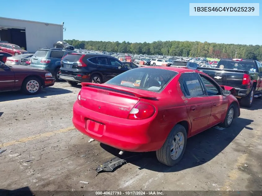 2000 Dodge Neon Highline VIN: 1B3ES46C4YD625239 Lot: 40627793