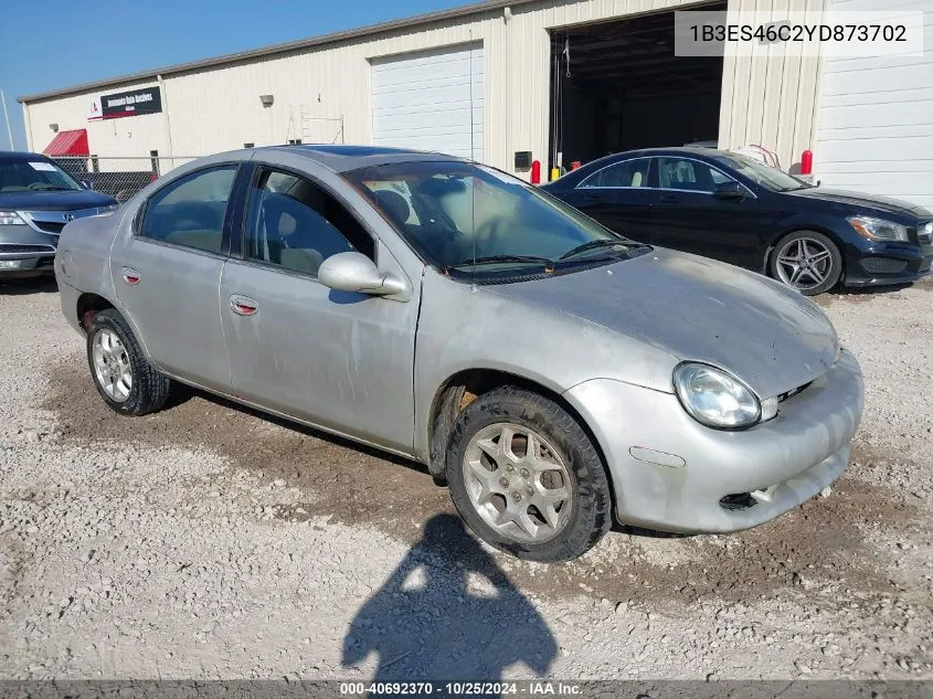 2000 Dodge Neon Highline VIN: 1B3ES46C2YD873702 Lot: 40692370