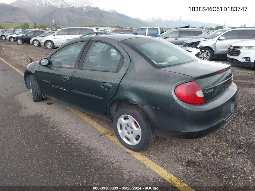 2001 Dodge Neon Highline VIN: 1B3ES46C61D183747 Lot: 39309339