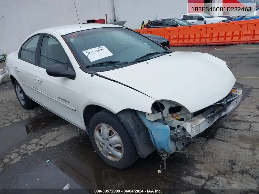 2001 Dodge Neon Se VIN: 1B3ES46C81D232463 Lot: 39572909