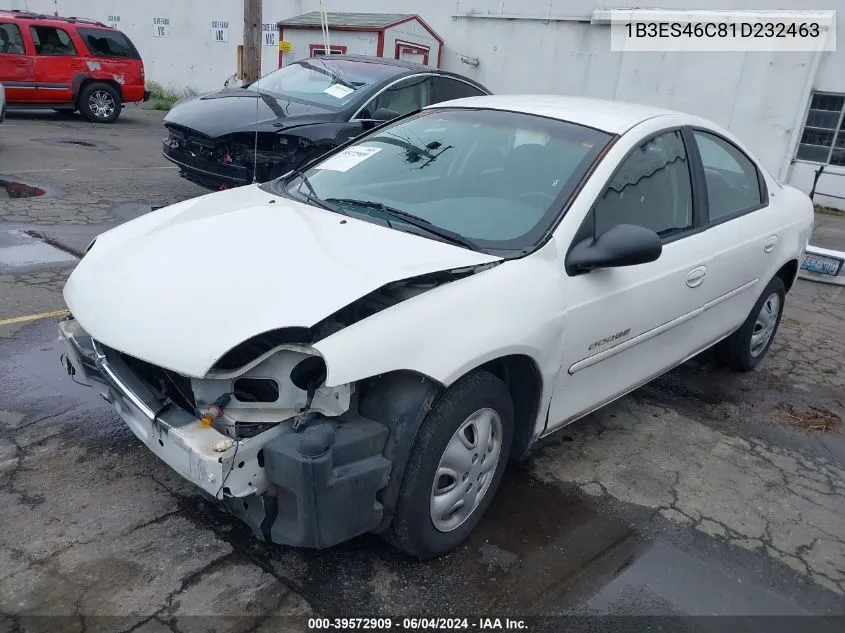 2001 Dodge Neon Se VIN: 1B3ES46C81D232463 Lot: 39572909