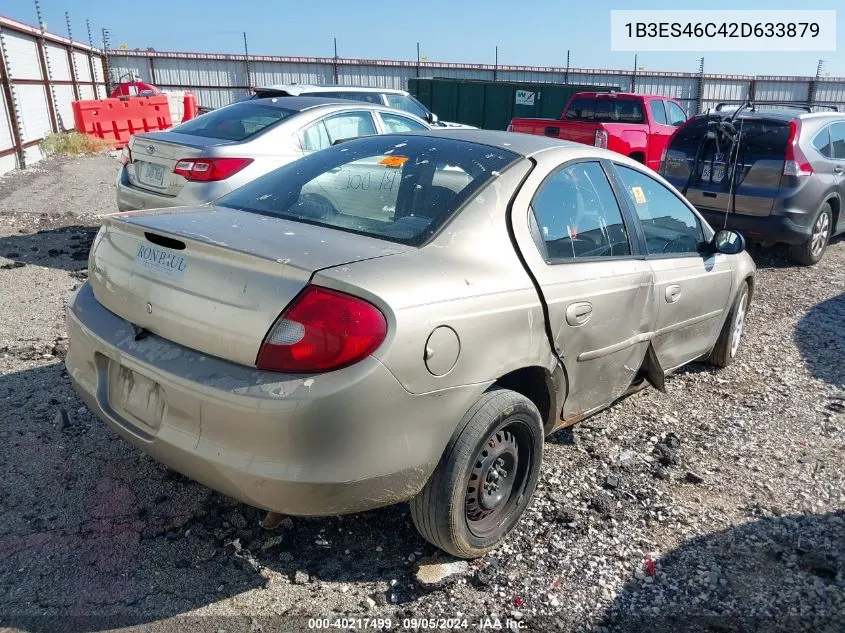 2002 Dodge Neon Se VIN: 1B3ES46C42D633879 Lot: 40217499