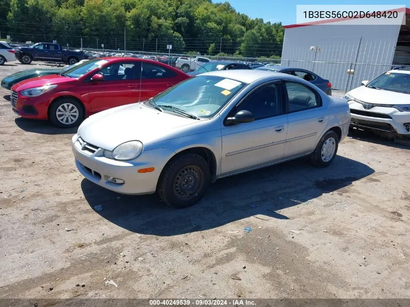 1B3ES56C02D648420 2002 Dodge Neon Sxt