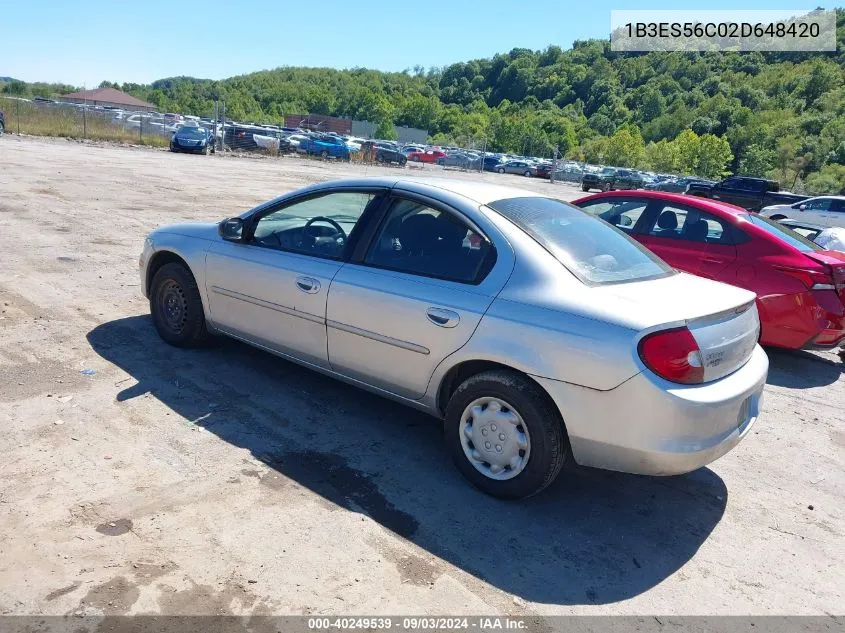 1B3ES56C02D648420 2002 Dodge Neon Sxt