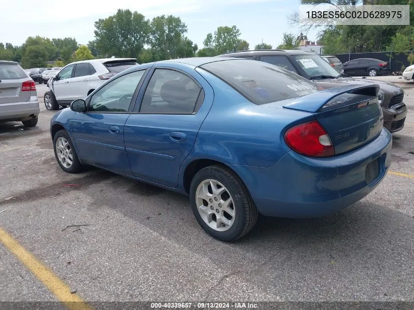 2002 Dodge Neon Sxt VIN: 1B3ES56C02D628975 Lot: 40339657