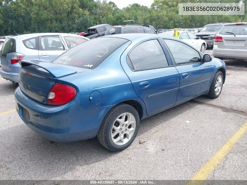 2002 Dodge Neon Sxt VIN: 1B3ES56C02D628975 Lot: 40339657