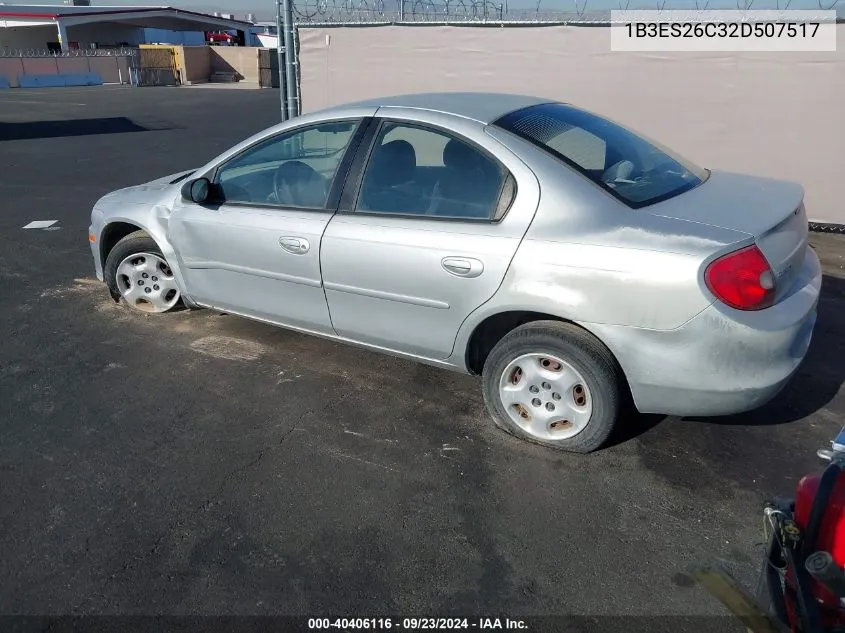 2002 Dodge Neon VIN: 1B3ES26C32D507517 Lot: 40406116