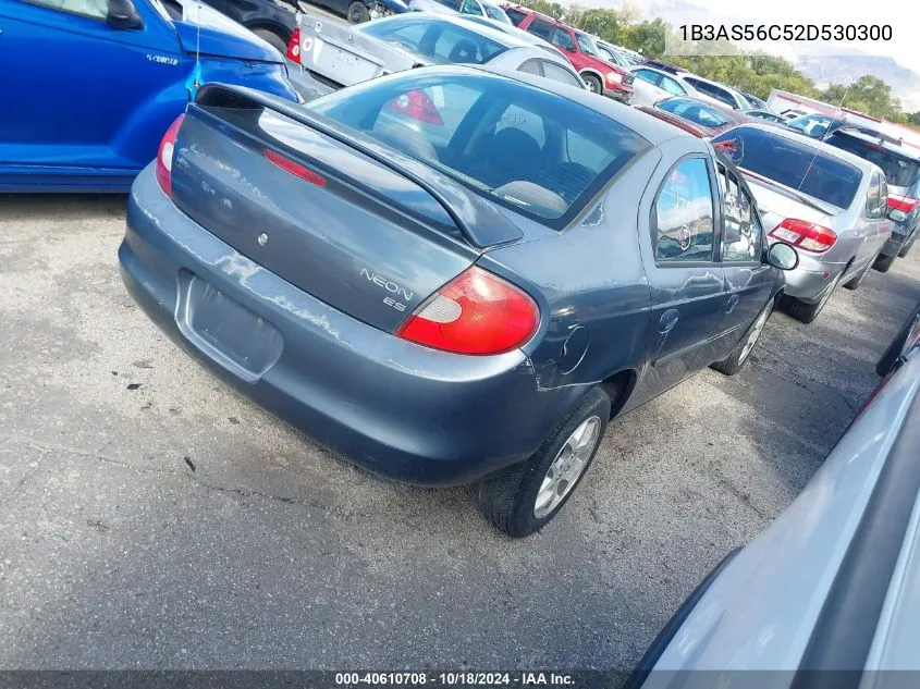 2002 Dodge Neon Sxt VIN: 1B3AS56C52D530300 Lot: 40610708