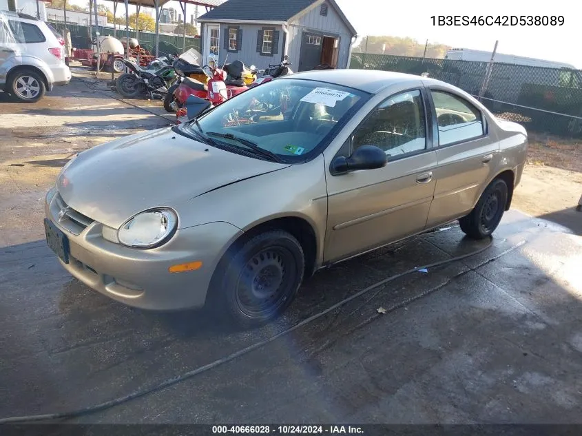 2002 Dodge Neon Se VIN: 1B3ES46C42D538089 Lot: 40666028