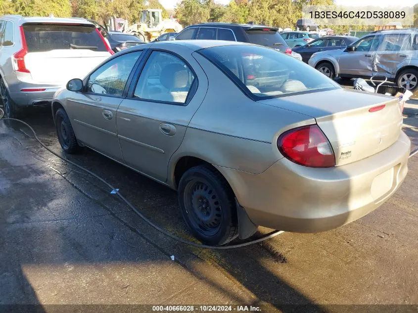 2002 Dodge Neon Se VIN: 1B3ES46C42D538089 Lot: 40666028