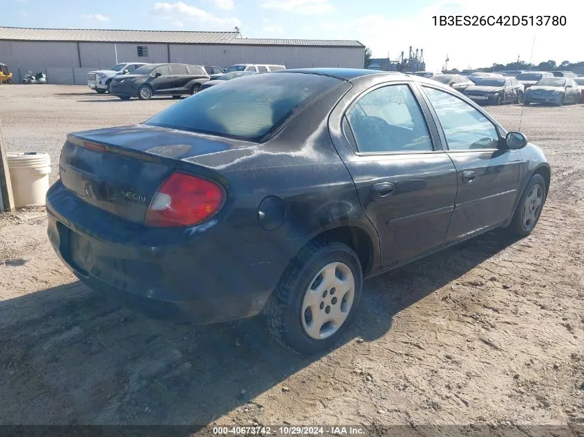 2002 Dodge Neon VIN: 1B3ES26C42D513780 Lot: 40673742