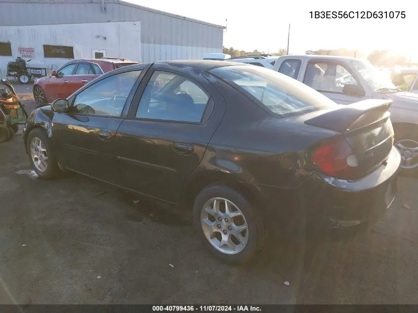 2002 Dodge Neon Sxt VIN: 1B3ES56C12D631075 Lot: 40799436