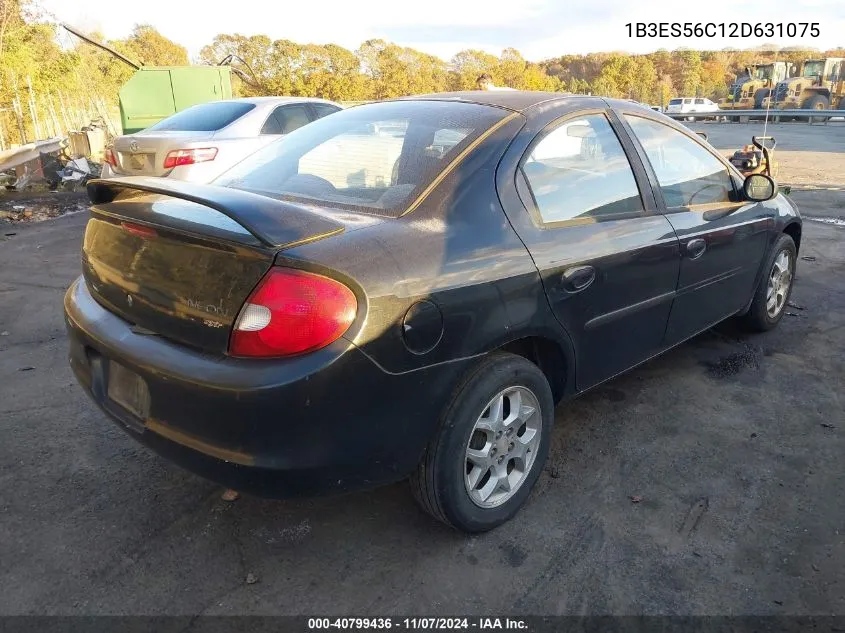 2002 Dodge Neon Sxt VIN: 1B3ES56C12D631075 Lot: 40799436