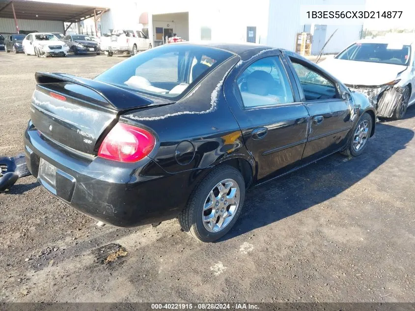 2003 Dodge Neon Sxt VIN: 1B3ES56CX3D214877 Lot: 40221915