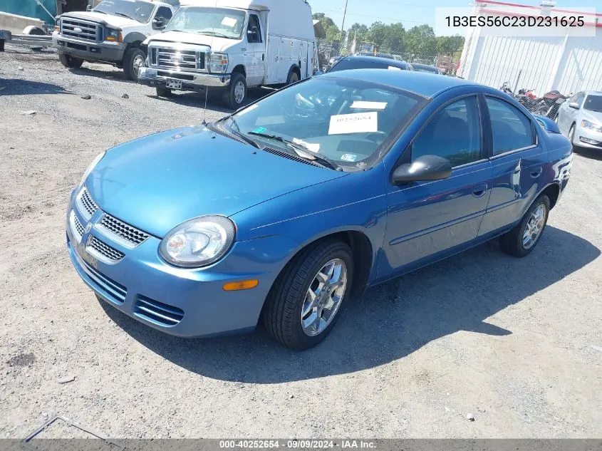 2003 Dodge Neon Sxt VIN: 1B3ES56C23D231625 Lot: 40252654