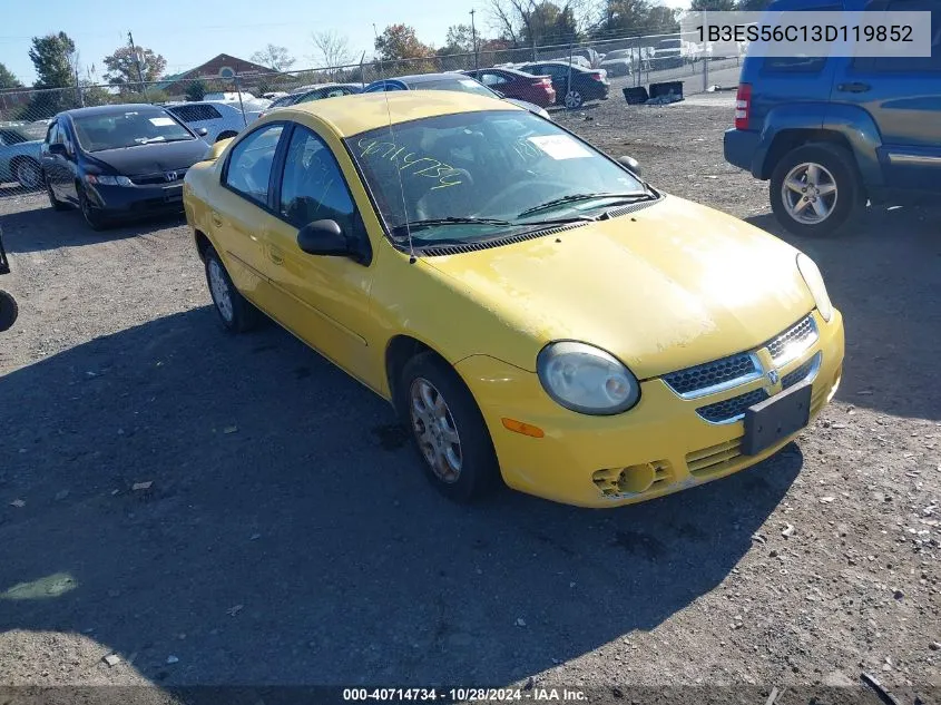 2003 Dodge Neon Sxt VIN: 1B3ES56C13D119852 Lot: 40714734