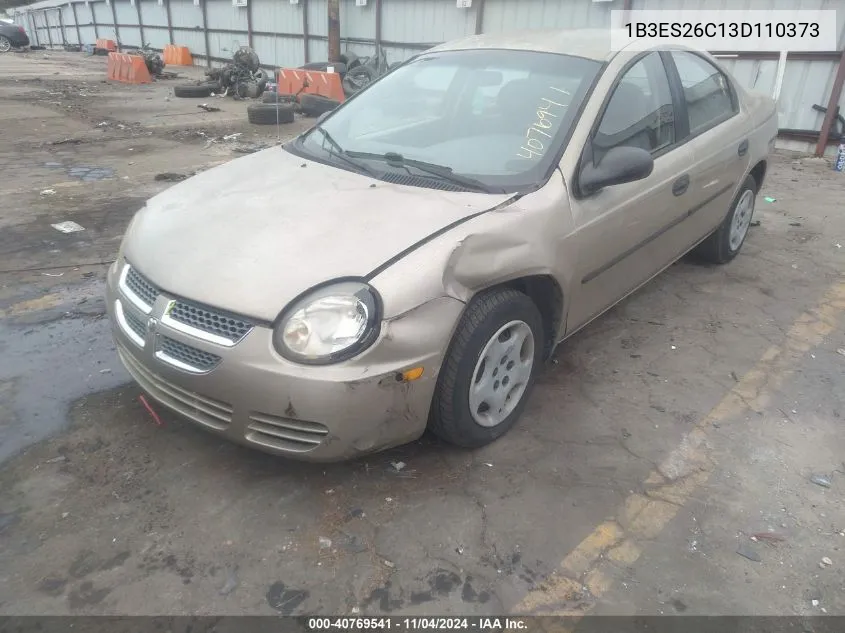 2003 Dodge Neon Se VIN: 1B3ES26C13D110373 Lot: 40769541