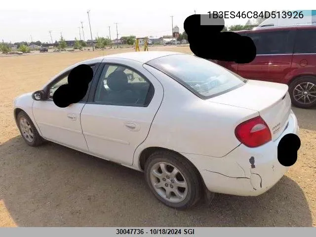 1B3ES46C84D513926 2004 Dodge Neon Sx 2.0