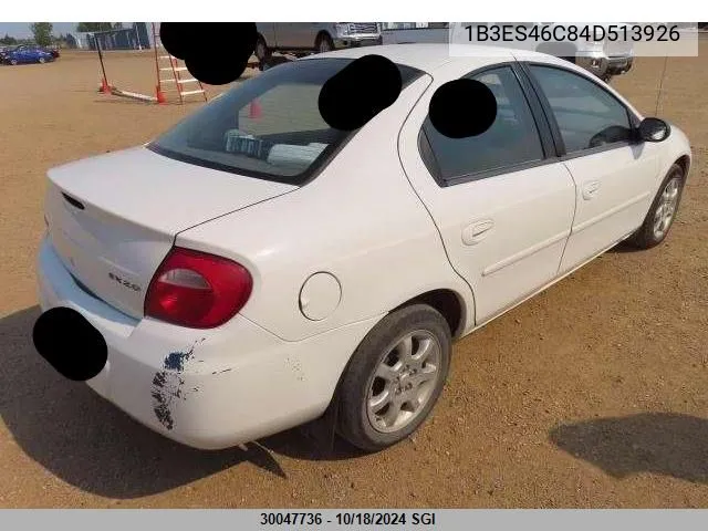 2004 Dodge Neon Sx 2.0 VIN: 1B3ES46C84D513926 Lot: 30047736