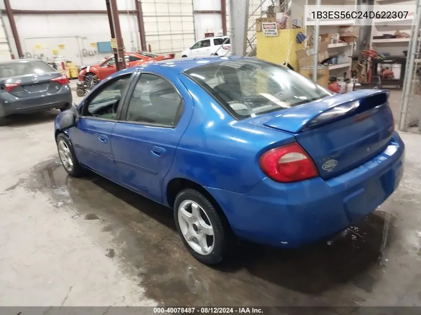 2004 Dodge Neon Sxt VIN: 1B3ES56C24D622307 Lot: 40078487